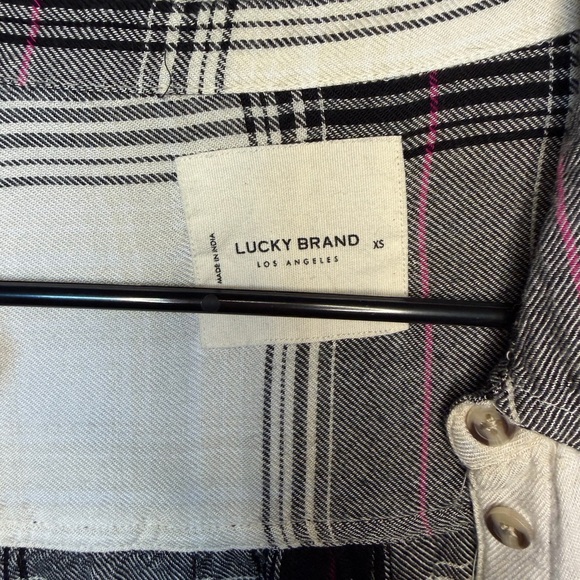 Lucky Brand Black and Pink Checkered Shirt - Picture 3 of 6